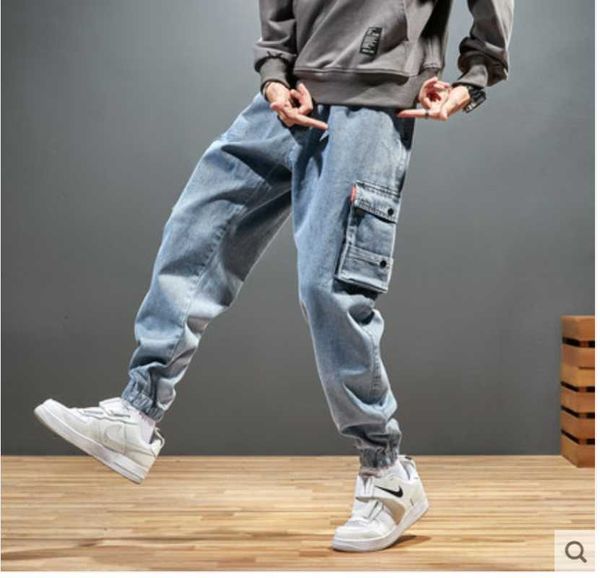 men's jeans large denim overalls harlan leggings loose and fat small leg radish pants, Blue
men's jeans large denim overalls harlan leggings loose and fat small leg radish pants, Blue