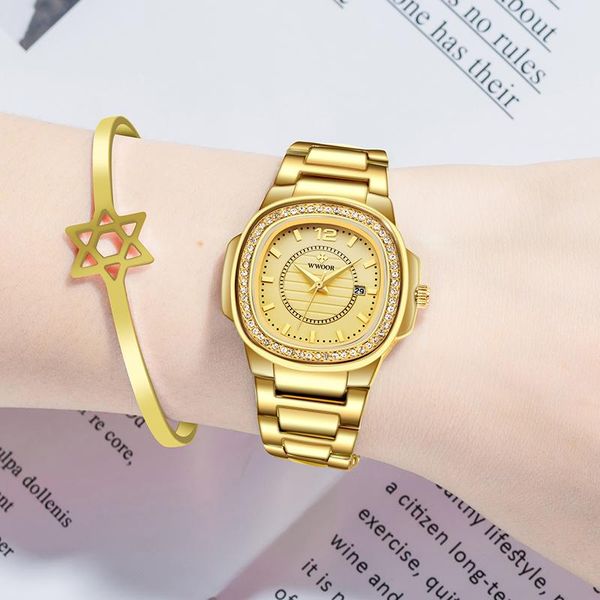 wristwatches wwoor fashion design rectangle women watches 2021 diamond watch ladies quartz date gold gifts for xfcs, Slivery;brown
wristwatches wwoor fashion design rectangle women watches 2021 diamond watch ladies quartz date gold gifts for xfcs, Slivery;brown