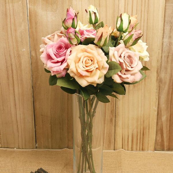 decorative flowers & wreaths 49cm vintage silk artificial roses branch big flower small bud luxury fake wedding home decoration autumn
decorative flowers & wreaths 49cm vintage silk artificial roses branch big flower small bud luxury fake wedding home decoration autumn