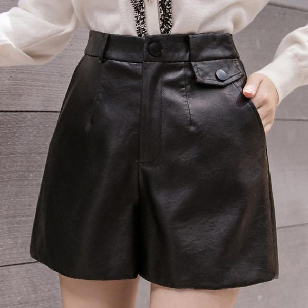 women's shorts mujer 2021 high waist zipper pu leather women korean fashion office rivet black autumn winter casual pocket female, White;black
women's shorts mujer 2021 high waist zipper pu leather women korean fashion office rivet black autumn winter casual pocket female, White;black
