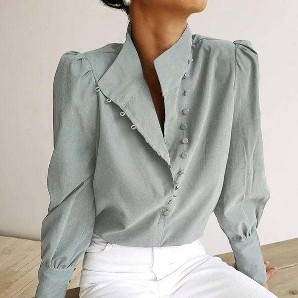 women's blouses & shirts deat 2021 spring summer fashion casual stand collar long sleeve shirt loose white sk216
women's blouses & shirts deat 2021 spring summer fashion casual stand collar long sleeve shirt loose white sk216