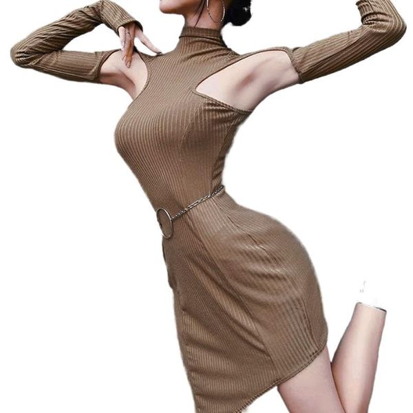 casual dresses half turtleneck bodycon women party elegant midi sheath slim dress hollow out, Black;gray
casual dresses half turtleneck bodycon women party elegant midi sheath slim dress hollow out, Black;gray