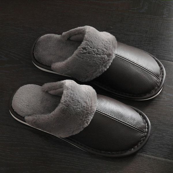 women's slippers home leather woman waterproof furry soft massage female, Black
women's slippers home leather woman waterproof furry soft massage female, Black