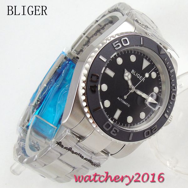40 mm bliger black wizard plate rotating ceramic beam car date lighting mark steel simple sapphire glass automatic movement men's watch, Slivery;brown
40 mm bliger black wizard plate rotating ceramic beam car date lighting mark steel simple sapphire glass automatic movement men's watch, Slivery;brown