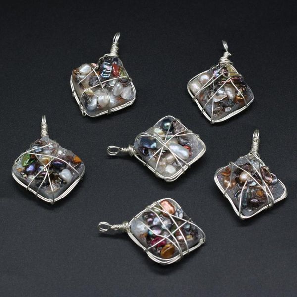 charms natural semi-precious stone surround the silver thread irregular square inlaid pearl pendant creativediy necklace jewelry making, Bronze;silver
charms natural semi-precious stone surround the silver thread irregular square inlaid pearl pendant creativediy necklace jewelry making, Bronze;silver
