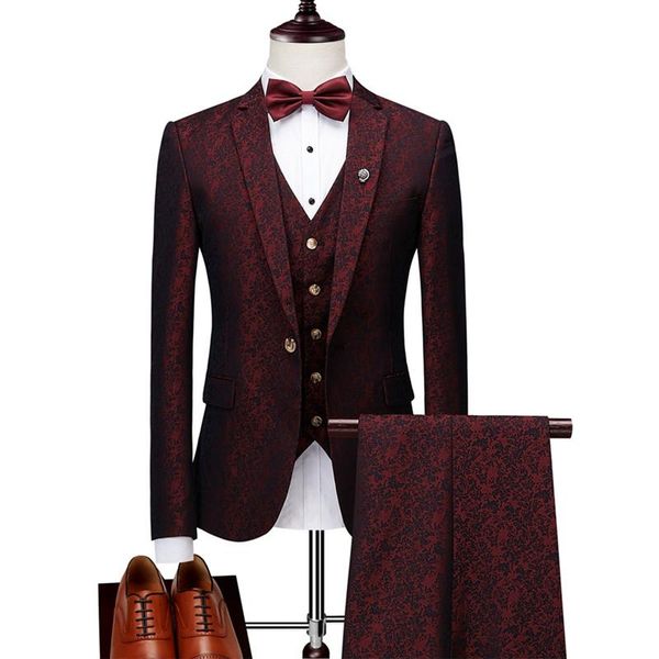 men's suits & blazers (blazer + pants vest) suit 3-piece british style slim high-end design print banquet dress wine red luxury groom w, White;black
men's suits & blazers (blazer + pants vest) suit 3-piece british style slim high-end design print banquet dress wine red luxury groom w, White;black