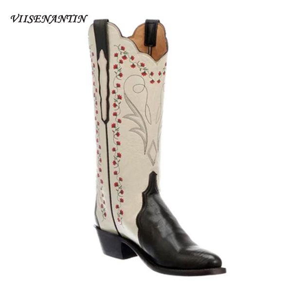 boots round head square heel high-heel sleeve color matching embroidery flowers v-mouth western cowboy knight fashion, Black
boots round head square heel high-heel sleeve color matching embroidery flowers v-mouth western cowboy knight fashion, Black