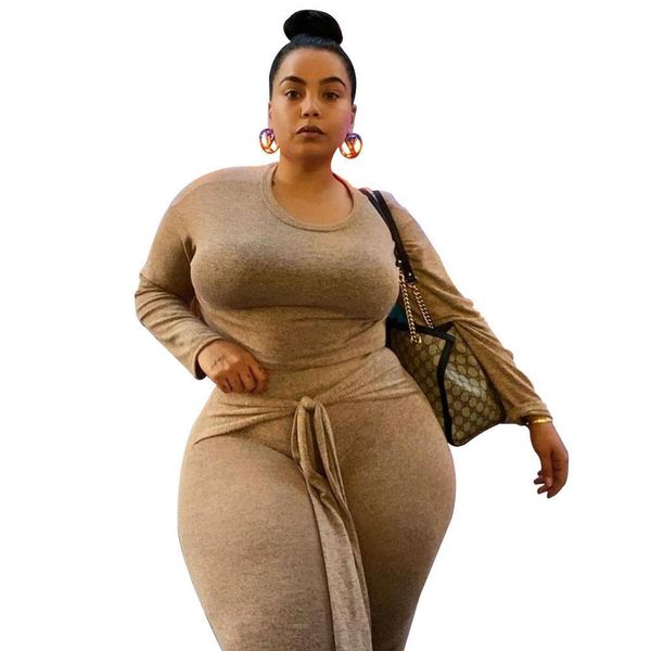 pluz size solid color women tracksuits 2 piece outfits set long sleeve crew neck bow belts tracksuit sportswear sweatsuit, Gray
pluz size solid color women tracksuits 2 piece outfits set long sleeve crew neck bow belts tracksuit sportswear sweatsuit, Gray