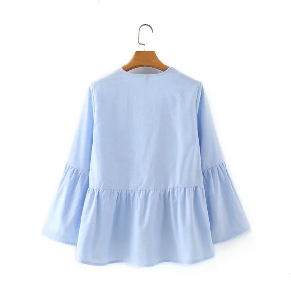 blue women's blouses shirts summer style fashion with thin temperament v neck loose sleeve pure color button-down shirt, White
blue women's blouses shirts summer style fashion with thin temperament v neck loose sleeve pure color button-down shirt, White