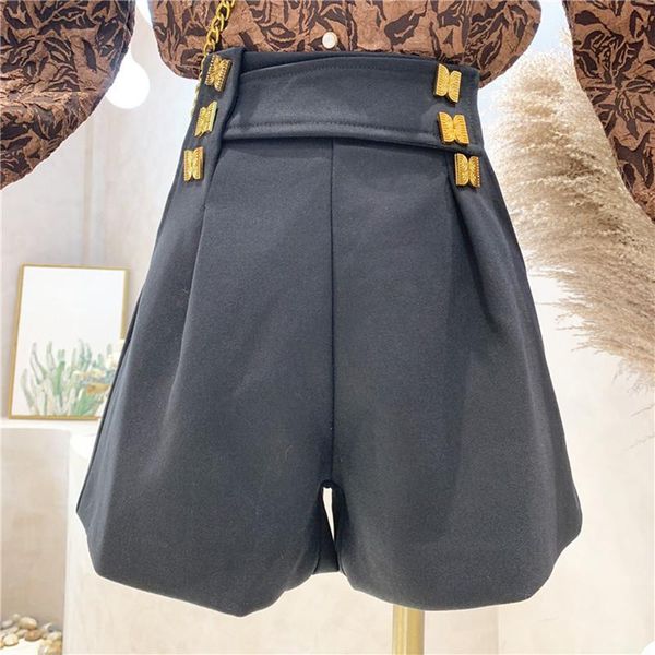women's shorts niche design women clothing 2021 winter double breasted high waist solid color wide leg straight woolen blazers pants, White;black
women's shorts niche design women clothing 2021 winter double breasted high waist solid color wide leg straight woolen blazers pants, White;black