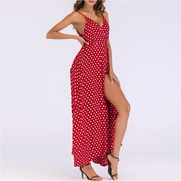 fashion women's v-neck sling strap beach dress long plus size cover up polka dot printing 40j5 swimwear, White;black
fashion women's v-neck sling strap beach dress long plus size cover up polka dot printing 40j5 swimwear, White;black