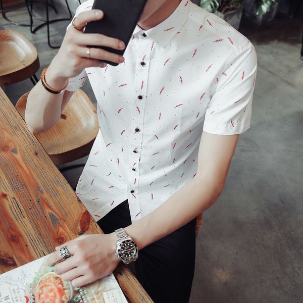 men's casual shirts men printed turn-down collar trendy mens all-match simple summer short sleeve males shirt daily slim w8bp, White;black
men's casual shirts men printed turn-down collar trendy mens all-match simple summer short sleeve males shirt daily slim w8bp, White;black