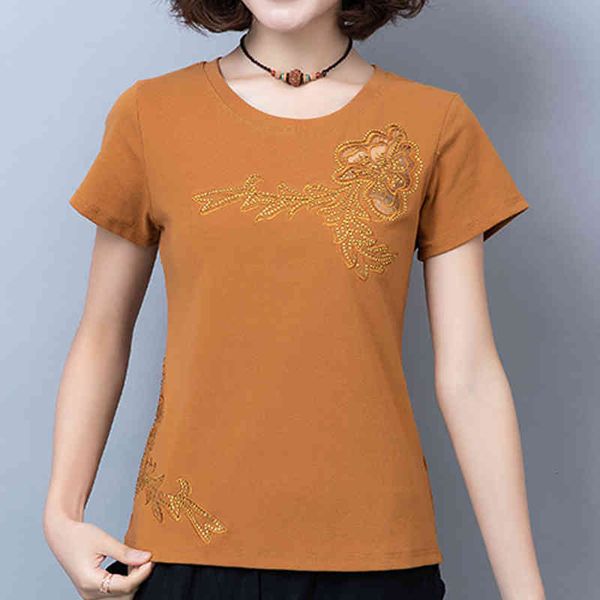 women's t-shirt shintimes plus size tshirt fashion embroidery flower lace diamond patchwork cotton short sleeve tshirts t6ux, White
women's t-shirt shintimes plus size tshirt fashion embroidery flower lace diamond patchwork cotton short sleeve tshirts t6ux, White