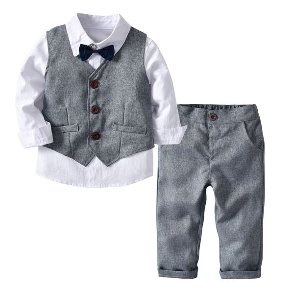 cross-border children's clothing boys long sleeve shirt gray vest trouot german leader gentleman set male treasure four sets, White
cross-border children's clothing boys long sleeve shirt gray vest trouot german leader gentleman set male treasure four sets, White