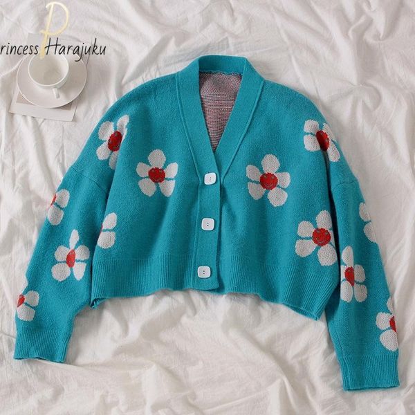 women's knits & tees plus size harajuku korean fashion style floral print v-neck knitted cardigans female all-match casual sweater one, White
women's knits & tees plus size harajuku korean fashion style floral print v-neck knitted cardigans female all-match casual sweater one, White