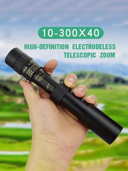 telescope & binoculars 4k 10-300x40mm super zoom monocular bak4-prism full steel body take po low light night vision camping
telescope & binoculars 4k 10-300x40mm super zoom monocular bak4-prism full steel body take po low light night vision camping