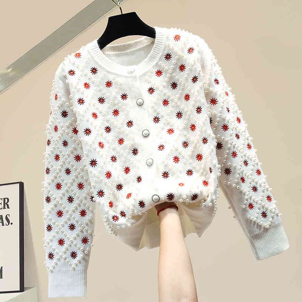 women's sweaters spring embroidered pearls sweet female cardigan beads the neck mesh sweater elegant s w20t, White;black
women's sweaters spring embroidered pearls sweet female cardigan beads the neck mesh sweater elegant s w20t, White;black