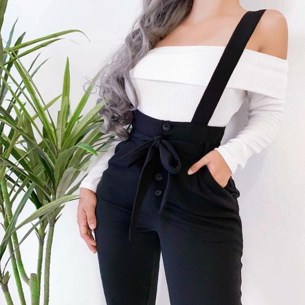 women autumn casual solid color suspender trousers slim high waist lace up pants suitable for party work travel shopping women's & capr, Black;white
women autumn casual solid color suspender trousers slim high waist lace up pants suitable for party work travel shopping women's & capr, Black;white