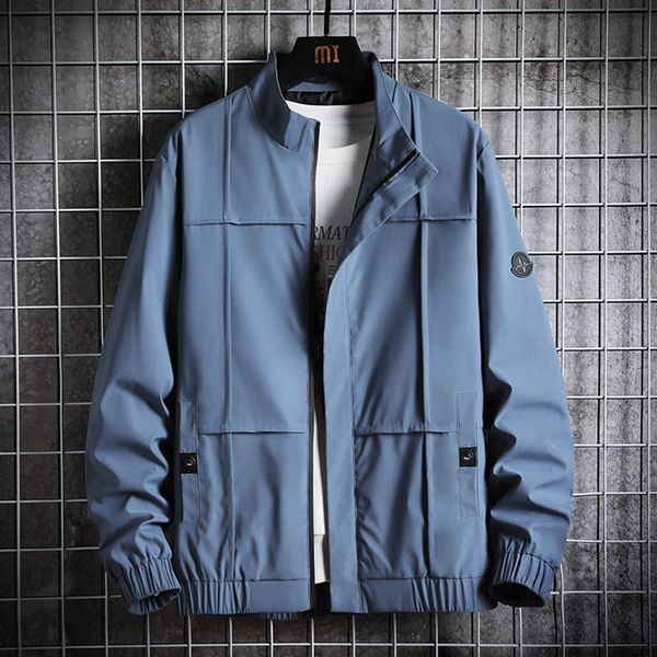 men's jackets spring autumn stand collar casual windbreaker jacket men fashion zipper hip hop streetwear thin baseball coats, Black;brown 
men's jackets spring autumn stand collar casual windbreaker jacket men fashion zipper hip hop streetwear thin baseball coats, Black;brown