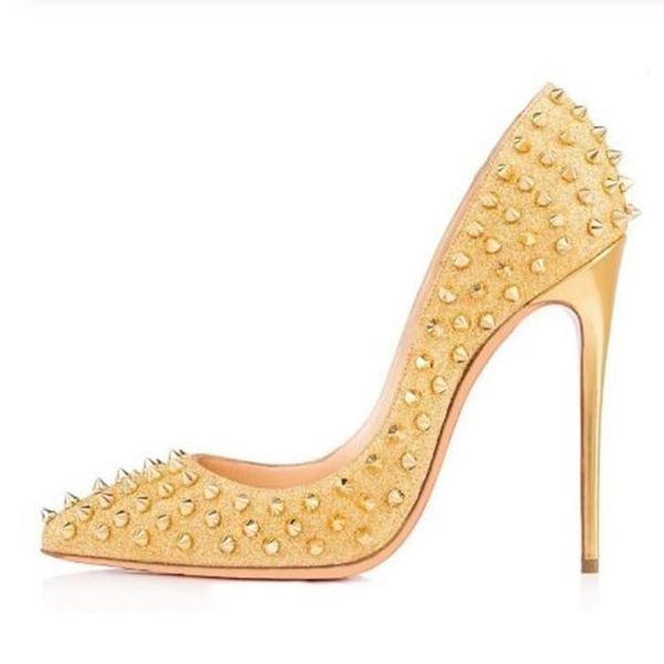 metal rivets studs pumps stilettos heel pointed toe ladies spikes shoes slip on patent leather dress high heels, Black
metal rivets studs pumps stilettos heel pointed toe ladies spikes shoes slip on patent leather dress high heels, Black