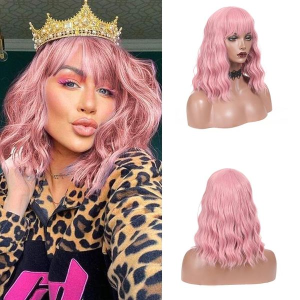 synthetic wigs daiqi short bob wig with bangs water wave for women heat resistant fiber 12 inch blue purple pink cosplay, Black
synthetic wigs daiqi short bob wig with bangs water wave for women heat resistant fiber 12 inch blue purple pink cosplay, Black