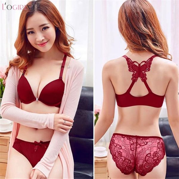 bras sets logirlve front closed push up brassiere panties underwire bra set for women underwear solid color female lingerie briefs, Red;black
bras sets logirlve front closed push up brassiere panties underwire bra set for women underwear solid color female lingerie briefs, Red;black