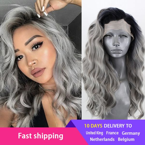 costume accessories ombre gray wig synthetic lace front wig long wavy two tone grey high temperature fiber hair cosplay wigs for women, Silver
costume accessories ombre gray wig synthetic lace front wig long wavy two tone grey high temperature fiber hair cosplay wigs for women, Silver