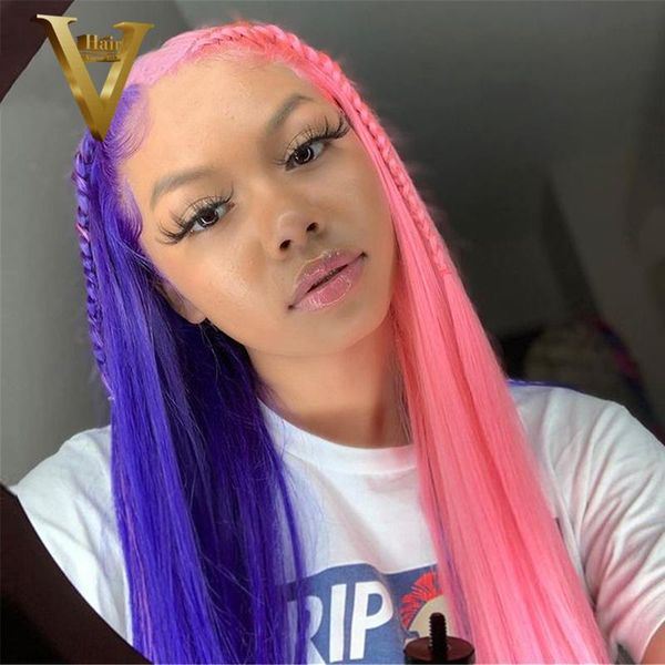 lace wigs half blue pink human hair for women red purple highlight straight front wig brazilian grey 13x4 frontal, Black;brown
lace wigs half blue pink human hair for women red purple highlight straight front wig brazilian grey 13x4 frontal, Black;brown