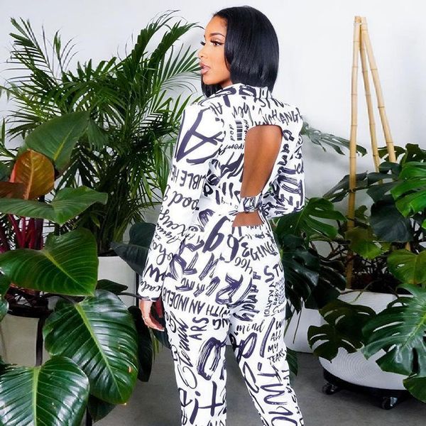 two piece set women white letter peint blazer suit and pants casual backless ol office ladies elegant party outfits autumn women's
two piece set women white letter peint blazer suit and pants casual backless ol office ladies elegant party outfits autumn women's