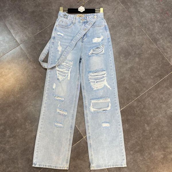 women's jeans fabpop 2021 summer design fashion high waist ripped holes light blue long denim pants women with belt gb391
women's jeans fabpop 2021 summer design fashion high waist ripped holes light blue long denim pants women with belt gb391