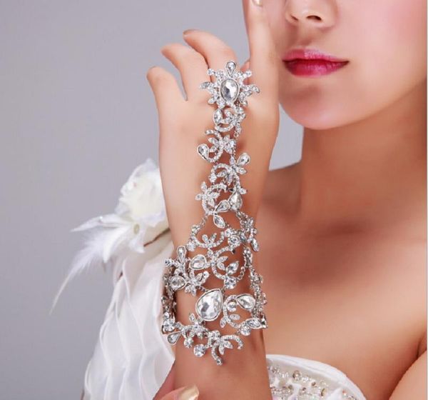 bridal gloves bling fingerless crystal flower hand chain women dancing bracelet & bangles jewelry wedding accessories, White
bridal gloves bling fingerless crystal flower hand chain women dancing bracelet & bangles jewelry wedding accessories, White