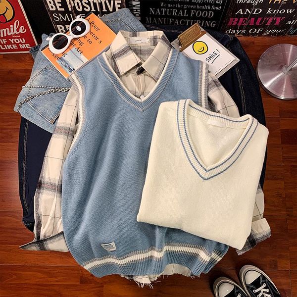 women's vests soft japanese sweater vest sleeveless pullover aesthetic korean style gilet sans manche women clothesde50mj, Black;white
women's vests soft japanese sweater vest sleeveless pullover aesthetic korean style gilet sans manche women clothesde50mj, Black;white