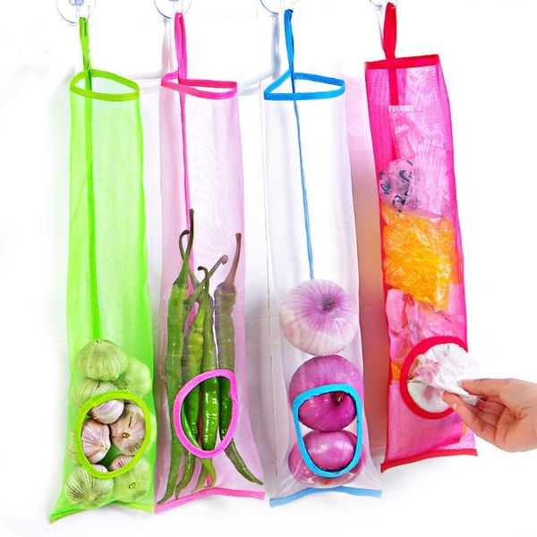 storage bags fruits vegetables hanging mesh bag portable handle garlic onion hollow breathable kitchen net
storage bags fruits vegetables hanging mesh bag portable handle garlic onion hollow breathable kitchen net