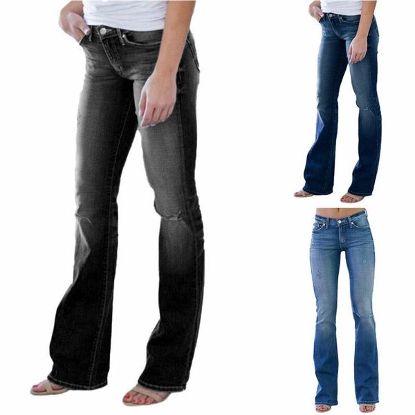 women's jeans womens denim pants ripped bootcut slim fit holiday casual women clothing ladies trousers high waisted, Blue
women's jeans womens denim pants ripped bootcut slim fit holiday casual women clothing ladies trousers high waisted, Blue