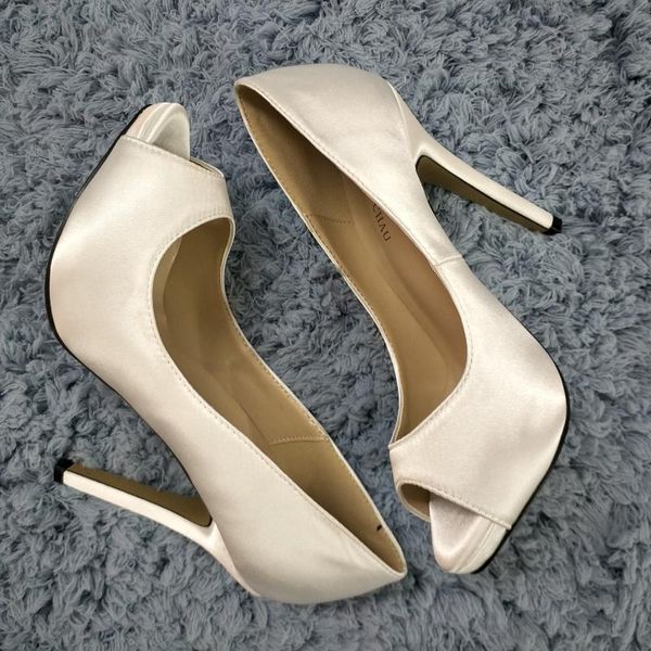 dress shoes ivory satin pumps high heel wedding bridals party women summer fall peep toe stiletto fish mouth 11cm shoe, Black
dress shoes ivory satin pumps high heel wedding bridals party women summer fall peep toe stiletto fish mouth 11cm shoe, Black