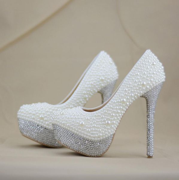dress shoes silver and white pearl wedding super high heel pointed toe with platform handmade women pumps party banquet evening, Black
dress shoes silver and white pearl wedding super high heel pointed toe with platform handmade women pumps party banquet evening, Black
