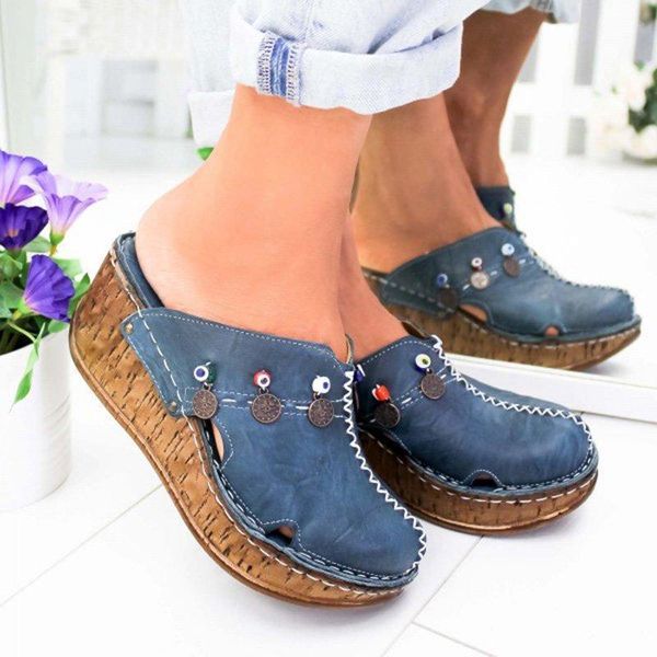 women sandals summer platform wedge shoes for woman high heel sewing retro toeless sandalia feminina, Black
women sandals summer platform wedge shoes for woman high heel sewing retro toeless sandalia feminina, Black
