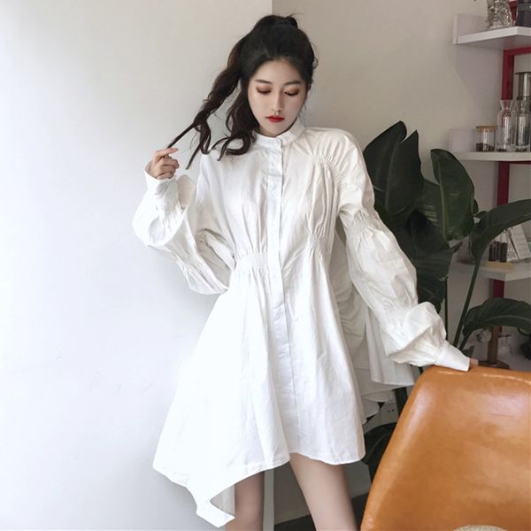 spring women big size white asymmetrical casual single breasted stand collar long puff sleeve loose shirt dress 2f0423 210510, Black;gray
spring women big size white asymmetrical casual single breasted stand collar long puff sleeve loose shirt dress 2f0423 210510, Black;gray