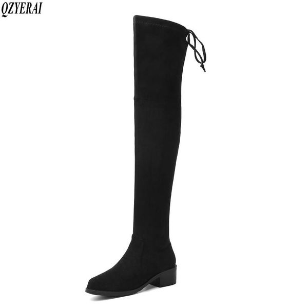 boots 2021 women over the knee high hoof heels winter shoes pointed toe elastic fabric size 34-40, Black
boots 2021 women over the knee high hoof heels winter shoes pointed toe elastic fabric size 34-40, Black