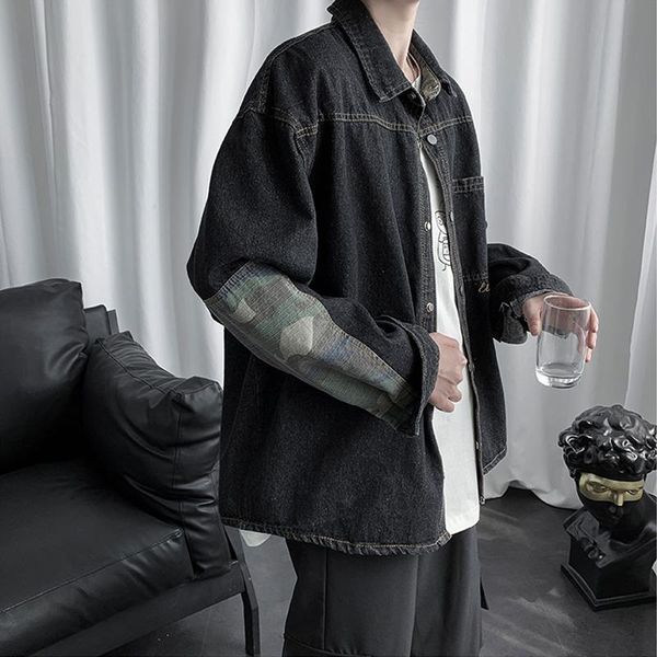 men's jackets 2021 arrival denim jacket men washed cowboy lapel splice hip hop loose black cotton outerwear designer jeans coat, Black;brown
men's jackets 2021 arrival denim jacket men washed cowboy lapel splice hip hop loose black cotton outerwear designer jeans coat, Black;brown