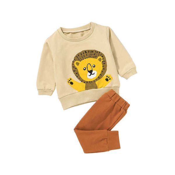 kids spring tracksuit cartoon lion print o-neck long sleeves pullover shirt + solid color pants for little boys, 0-12 months g1023, White
kids spring tracksuit cartoon lion print o-neck long sleeves pullover shirt + solid color pants for little boys, 0-12 months g1023, White