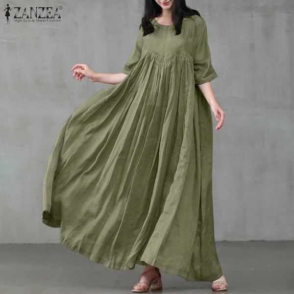 casual dresses vintage pleated maxi dress women's summer sundress 2022 half sleeve long vestidos female o neck robe, Black;gray
casual dresses vintage pleated maxi dress women's summer sundress 2022 half sleeve long vestidos female o neck robe, Black;gray