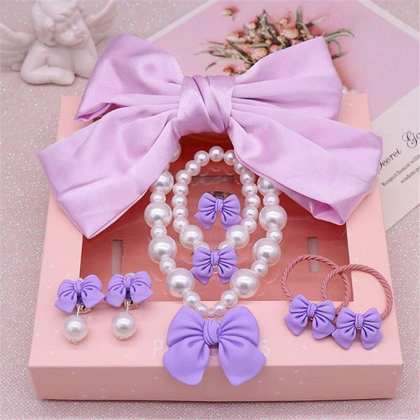 earrings & necklace pearl ear clips bracelet birthday gift girl hair accessories big bow hairpin princess jewelry set, Silver
earrings & necklace pearl ear clips bracelet birthday gift girl hair accessories big bow hairpin princess jewelry set, Silver