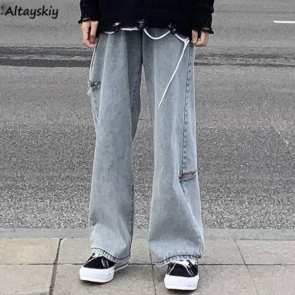 high waist jeans women solid loose casual straight denim clothing streetwear vintage distressed long jean harajuku all-match ins women', Blue
high waist jeans women solid loose casual straight denim clothing streetwear vintage distressed long jean harajuku all-match ins women', Blue