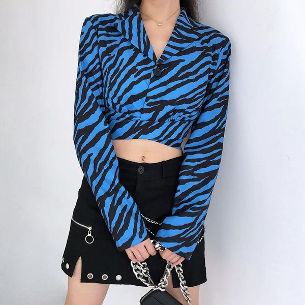 blue black street women blouse 2021 autumn lady contrast color zebra print short-length cross lace-up long-sleeve shirt cool women's bl, White
blue black street women blouse 2021 autumn lady contrast color zebra print short-length cross lace-up long-sleeve shirt cool women's bl, White