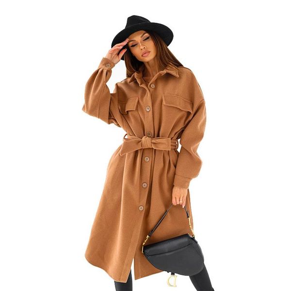 women's wool & blends women woolen coat autumn winter long sleeve v-neck button bandage fashion abrigos mujer invierno 2021, Black
women's wool & blends women woolen coat autumn winter long sleeve v-neck button bandage fashion abrigos mujer invierno 2021, Black