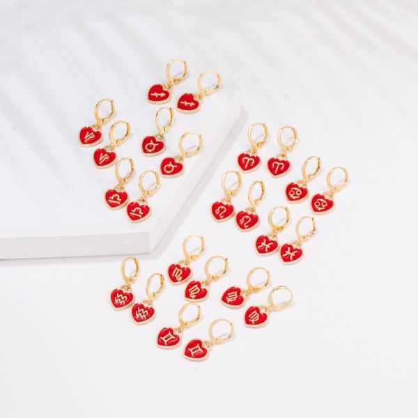 hoop & huggie 12 constellation symbol pendant earrings cute enamel red heart earring small circle ear buckle charms women's birthday gi, Golden;silver
hoop & huggie 12 constellation symbol pendant earrings cute enamel red heart earring small circle ear buckle charms women's birthday gi, Golden;silver