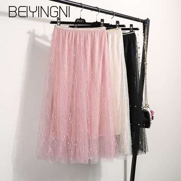 skirts beiyingni mesh pleated skirt woman solid color casual korean saias jupe beading embroidery faldas sweet bridesmaids midi, Black
skirts beiyingni mesh pleated skirt woman solid color casual korean saias jupe beading embroidery faldas sweet bridesmaids midi, Black