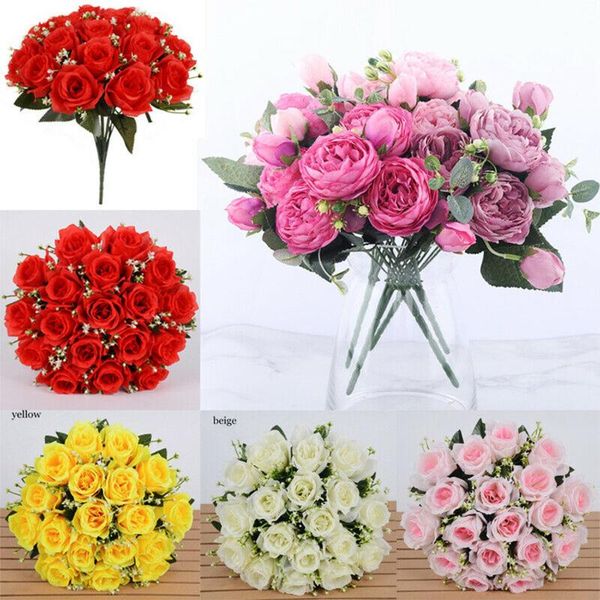 decorative flowers & wreaths 18 heads silk rose artificial fake bouquet wedding home party decoration
decorative flowers & wreaths 18 heads silk rose artificial fake bouquet wedding home party decoration