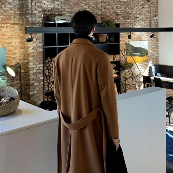 korean style thick winter woolen overcoat singal button men's loose warm long-length trench coat male jacket, Black
korean style thick winter woolen overcoat singal button men's loose warm long-length trench coat male jacket, Black